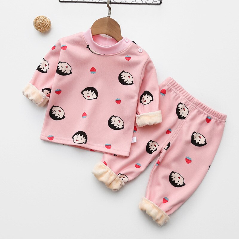   ܿ  Ƿ Ʈ ҳ     Thicken Infant Girls Sleepwear Baby Thermal Underwear